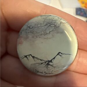 Signed Diane Balit Mountain Landscape Pin Brooch Vintage Beautiful jewelry